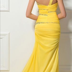 Yellow sexy formal dress size 8